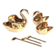 Swan salt shakers in Limoges porcelain, 1950s