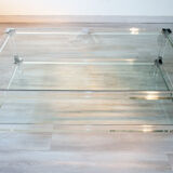 Glass and plexiglass coffee table, 1970-80