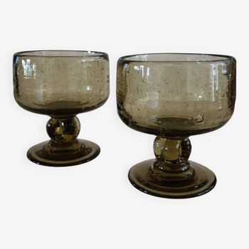 2 verres coupes verrerie de Biot