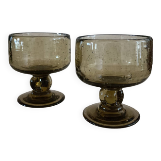 2 verres coupes verrerie de Biot