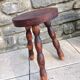 Tripod stool feet "rosary" in vintage wood 60s-70s