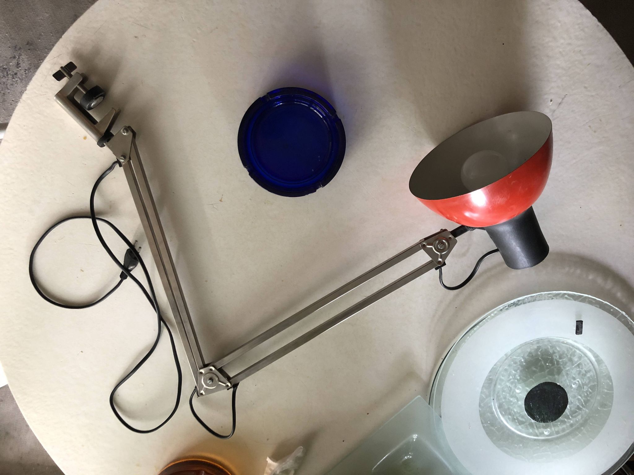 Lampe d'architecte rouge   patented  finlande