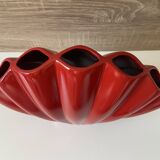 Atypical Red Shell Soliflore Vase Solid Cast Aluminum Art Decor