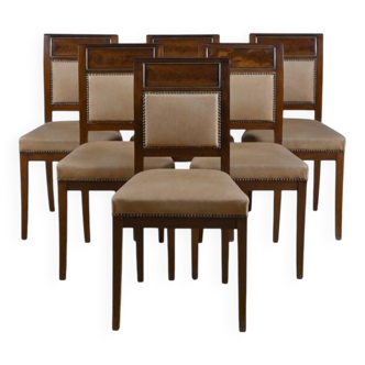 Set of 6 mahogany chairs, Directoire style – 2nd half of the 19th century.