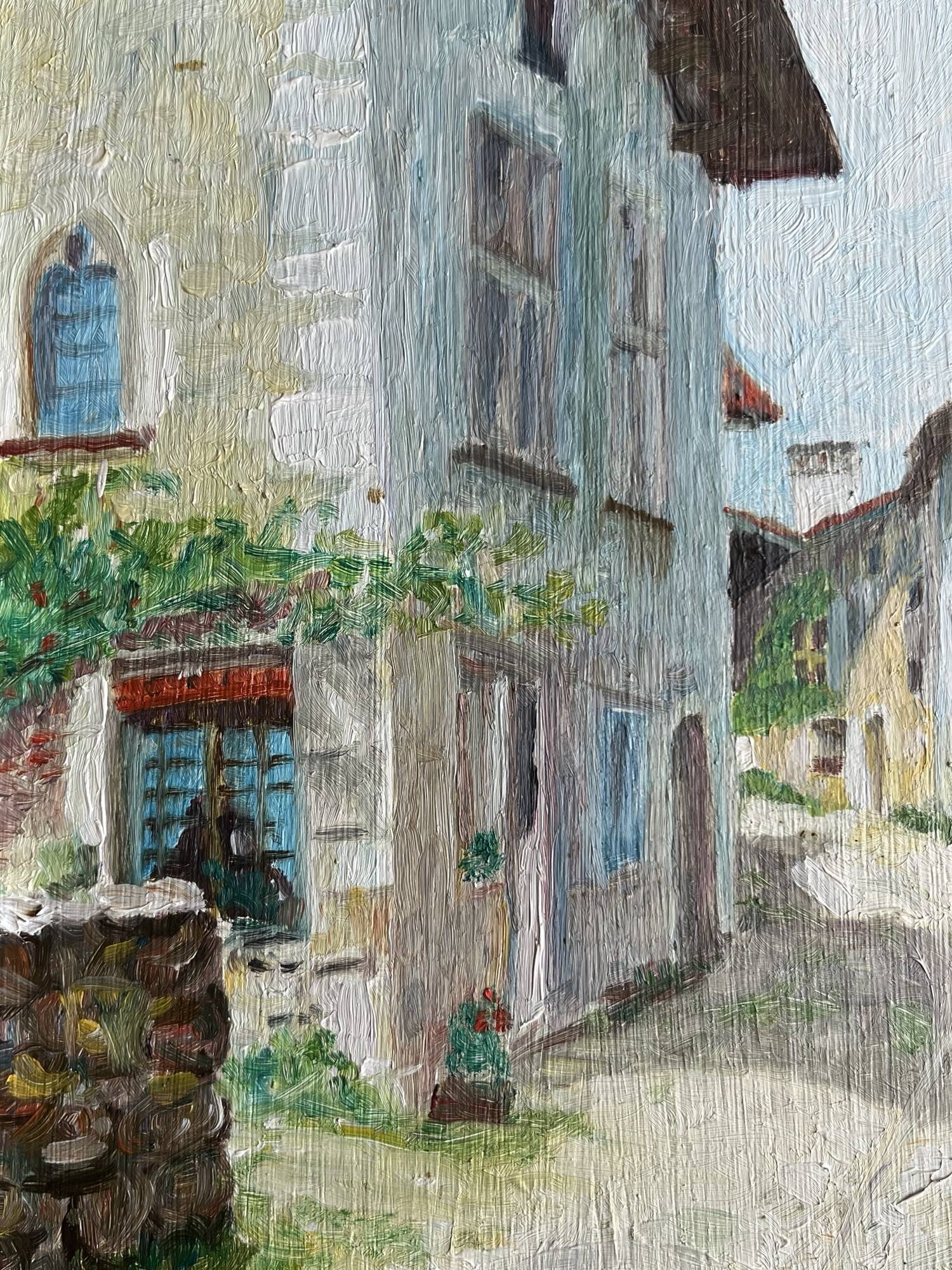 Huile sur bois village provençal