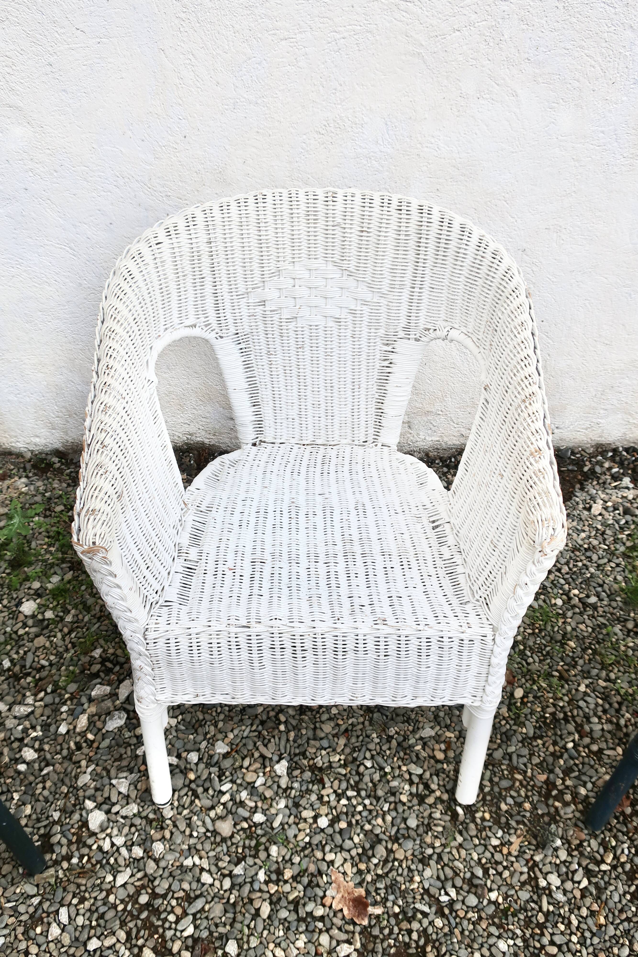 3 vintage rattan armchairs, adult size, 1960s