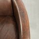 Sturdy dark cognac brown cow leather Aviator design armchair