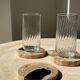 Set of 3 fossilized wooden coasters (clear)