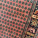 Vintage carpet in bright red background wool, 258x178 cm