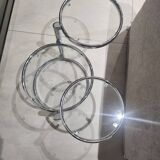 Round coffee table with 3 removable trays