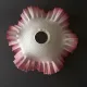 French Vintage 1930s Patterned Pink And White Frilled Glass Shade