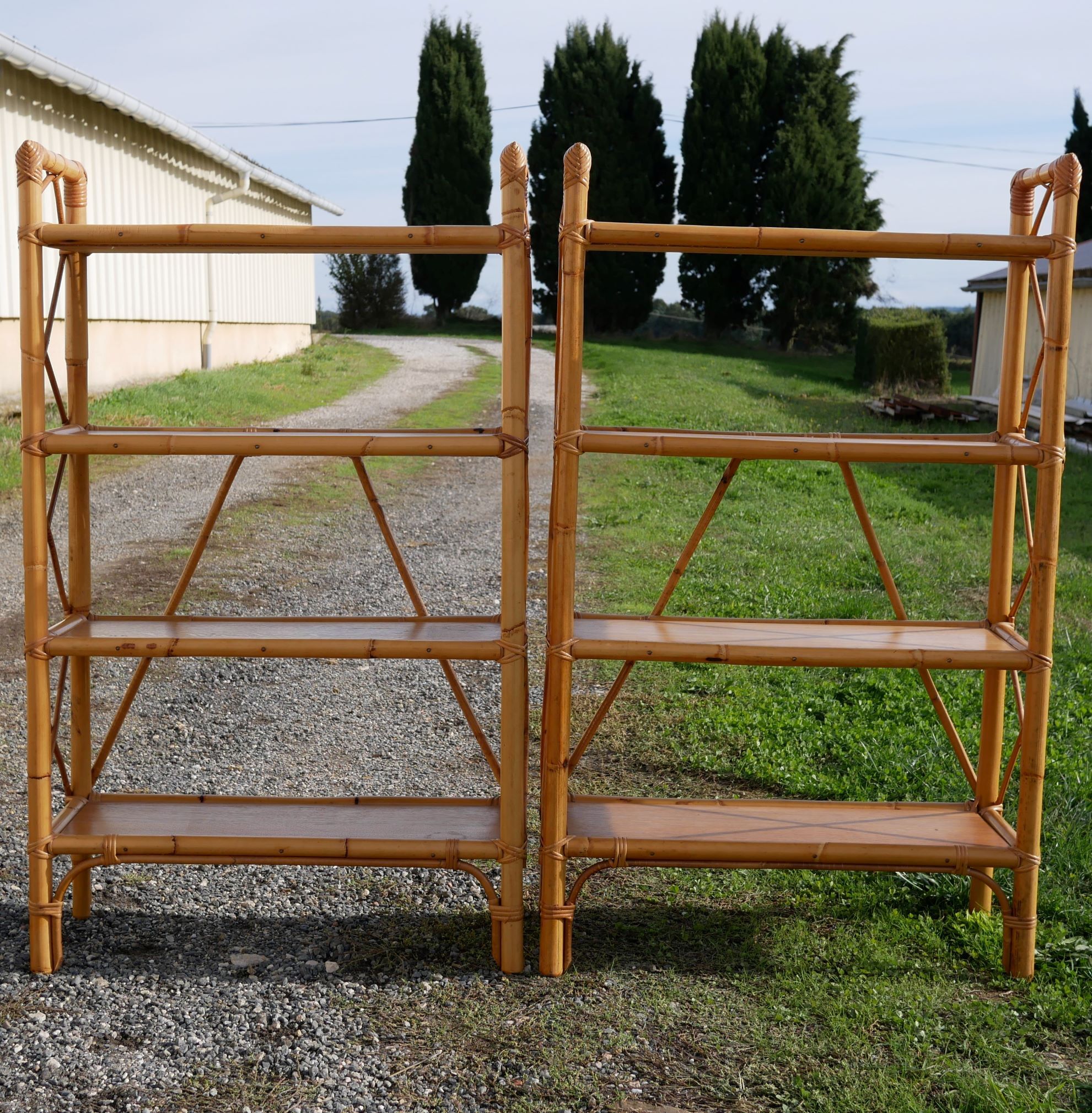 Vintage rattan shelf
