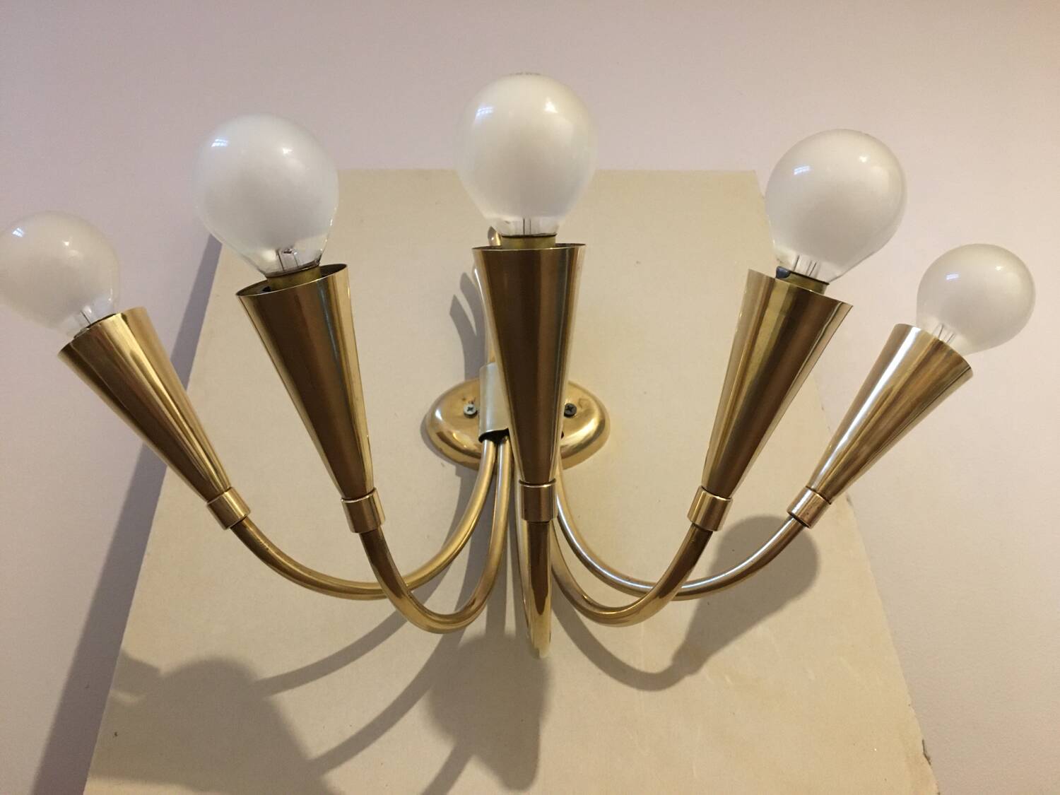 Brass wall light