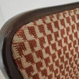 Lot de 4 chaises Thonet art déco 1930, tissu et noyer