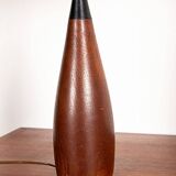 Danish keel-shaped table lamp in teak and ebony by Fog & Morup.