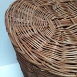 Wicker storage laundry basket and lid
