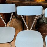 Set of 4 blue Formica chairs