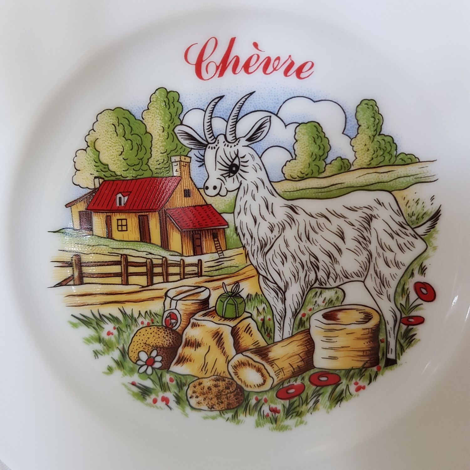 Lot de 6 assiettes de fromages en porcelaine de Limoges