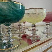 Multi-colored Venetian crystal ice cream cups