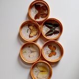 Butterfly tray and 6 coasters