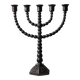 Candelabrum in the shape of a spool, skilfully forged in menorah style.