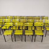 18 yellow metal bistro chairs