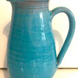 Blue ceramic pitcher