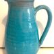 Blue ceramic pitcher
