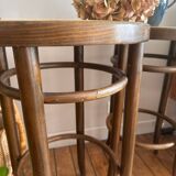 Wooden and cane bistro bar stools