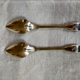 2 spoons in solid silver minerva, filet model