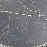 Table guéridon de bistrot pietement fonte et plateau effet marbre