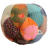 Magnificent pouf upholstered in old sari