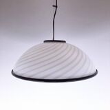 Suspension vintage italienne blanche et noire, années 1980