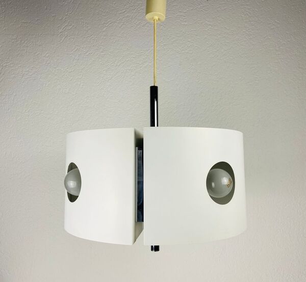 Suspension blanche de Klaus Hempel pour Kaiser Leuchten, 1970