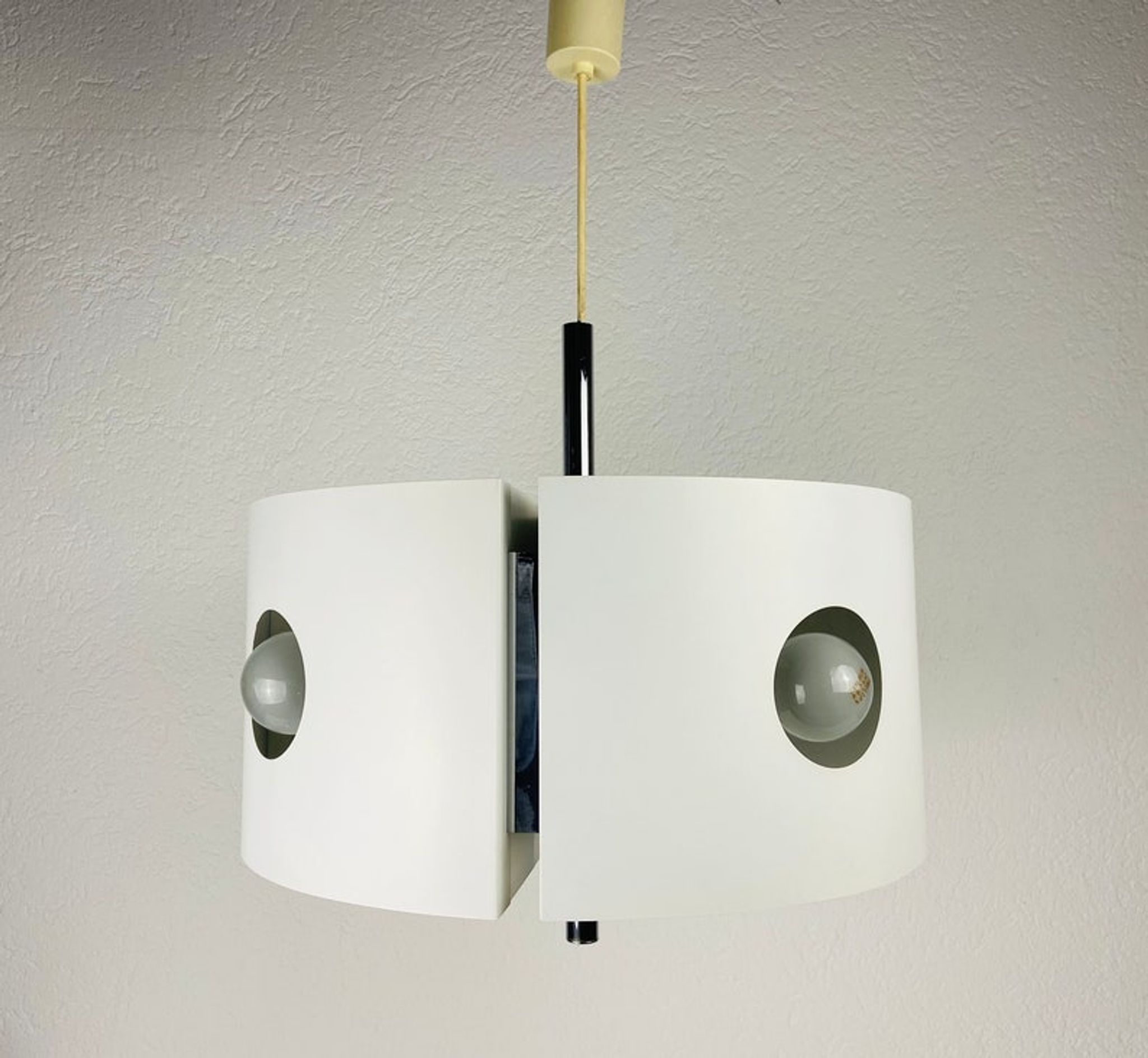 White suspension by Klaus Hempel for Kaiser Leuchten, 1970