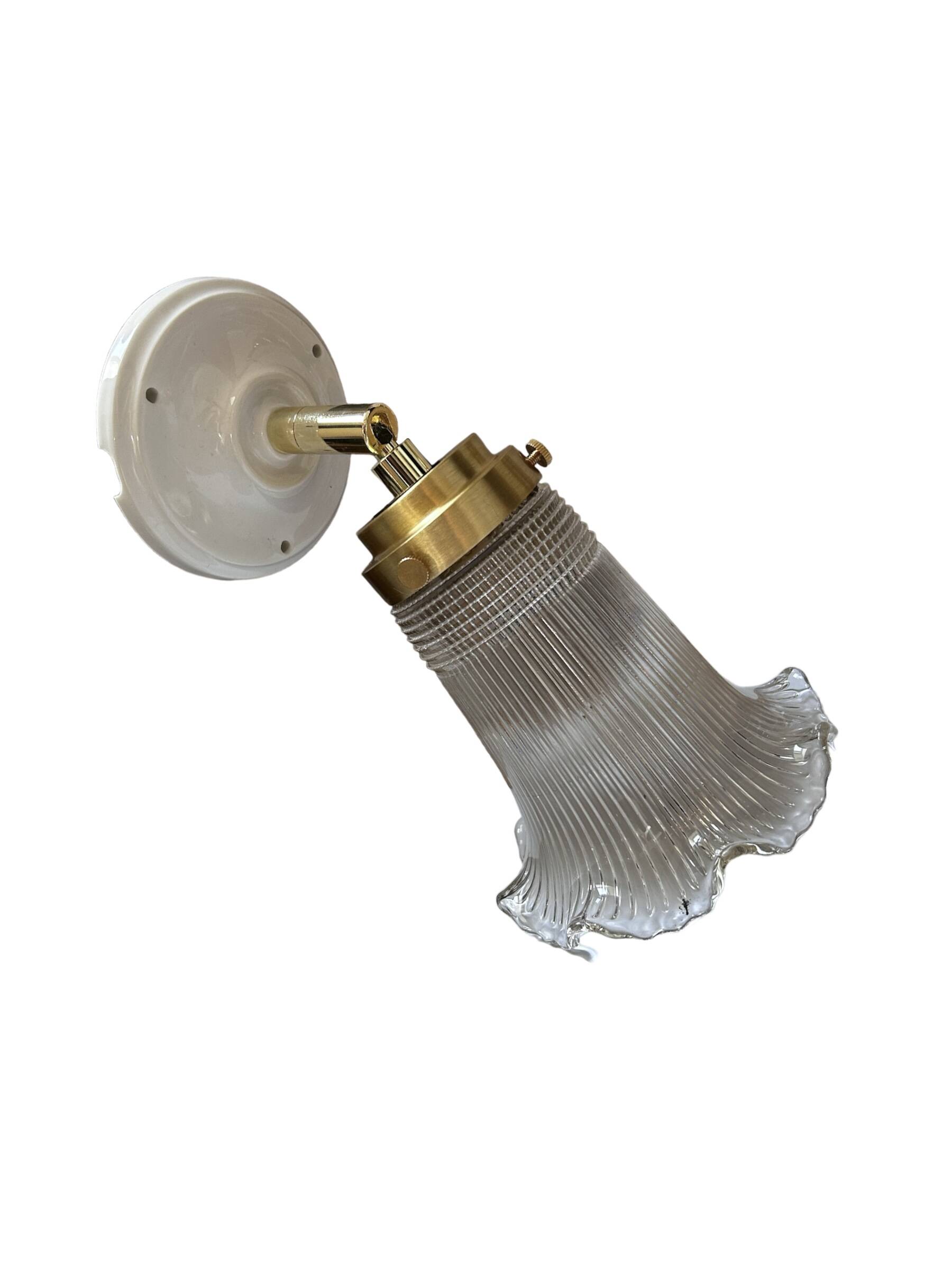 Old vintage holophane tulip wall light