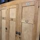 Old industrial cloakroom 1910 in oak and enamelled plate