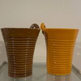Paire de 2 vases en terre cuite artisanal