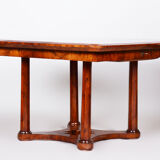 Restored biedermeier dining table, yew-tree, austria, 1830s