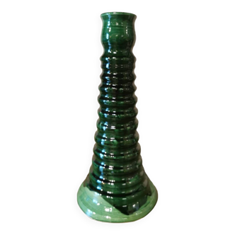 Large green ceramic candle holder Morocco