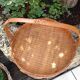 Panier à fruits  rond en bambou tréssé / vintage années 60-70