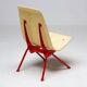 Jean Prouvé "Antoni" chair - Limited edition, red frame / plywood seat