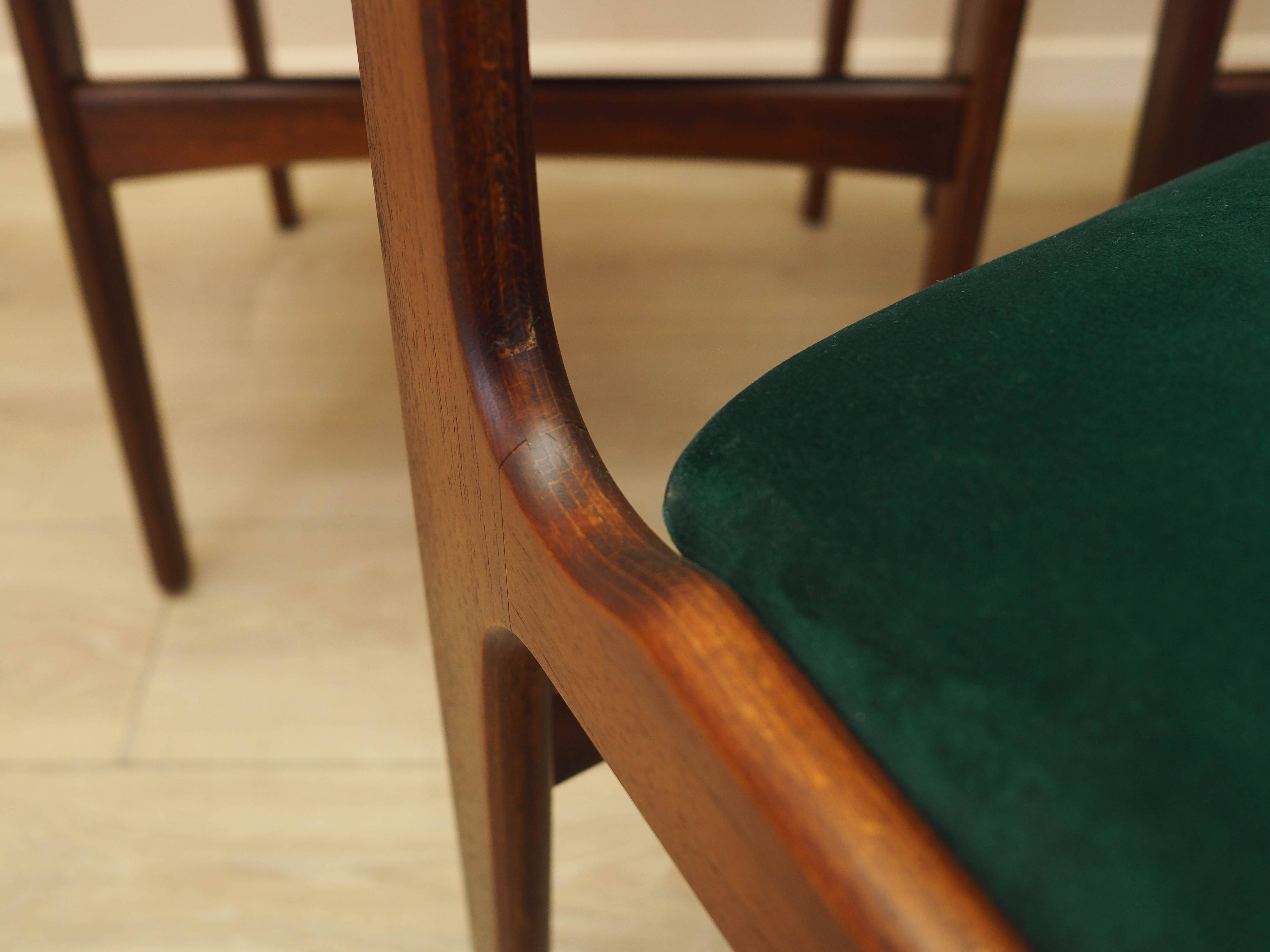 Set of six teak chairs, Danish design, 1970s, production: Denmark
