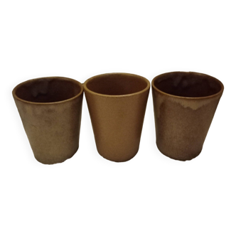 Vintage Iridescent Stoneware Coffee Mugs