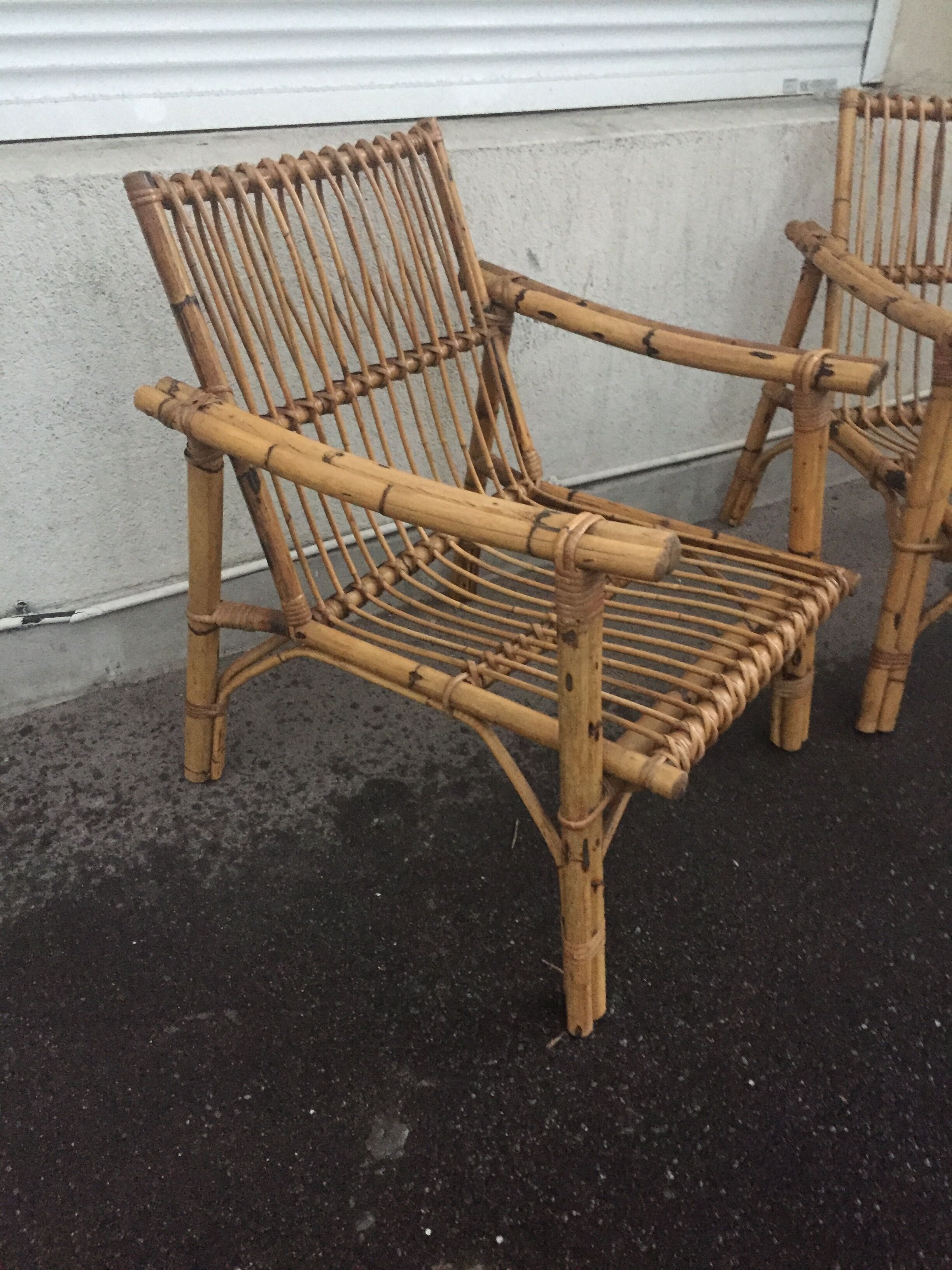 Pair of rattan chairs