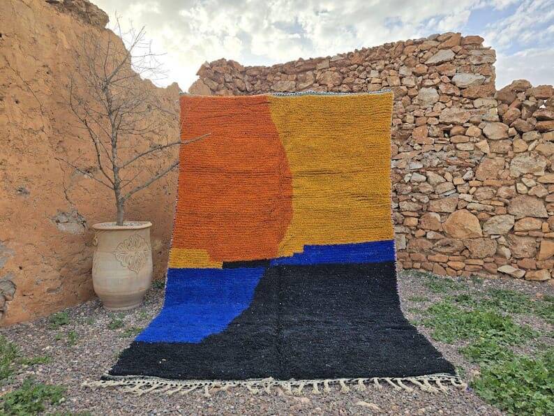 Berber rug in wool from the Zam River, size 150 x 250 cm