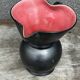 Elchinger Anthracite and Pink Ceramic Pitcher/Vase - Heart-Shaped Neck, 16 cm High