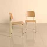Set of 4 cream "Standard" chairs by Jean Prouvé for Vitra 00's