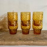6 amber glasses