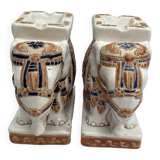 Pair of ceramic elephant ashtrays dimensions: height -14cm- width -13.5cm-